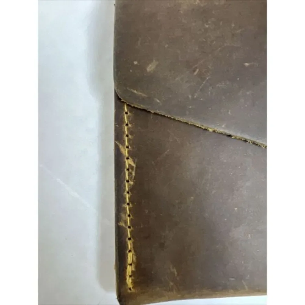 San Tan Leather Brown Wristlet Wallet Brown Gold Zipper‎ & Hardware - Unbranded
